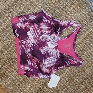 Reebok Women's Pink and Purple Sports Bra‎ Size Large